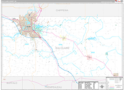 Eau Claire County, WI Wall Map Premium Style 2026